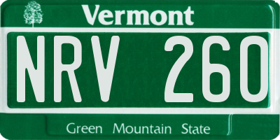 VT license plate NRV260