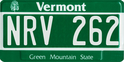VT license plate NRV262