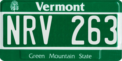 VT license plate NRV263
