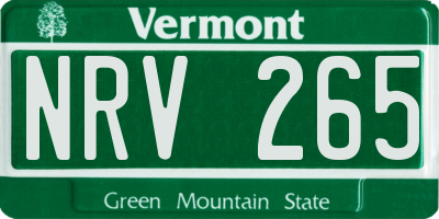 VT license plate NRV265