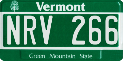 VT license plate NRV266