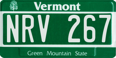 VT license plate NRV267