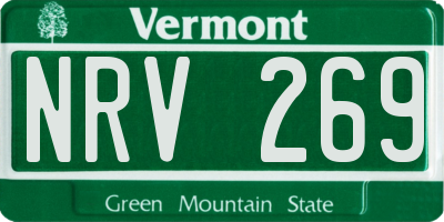 VT license plate NRV269
