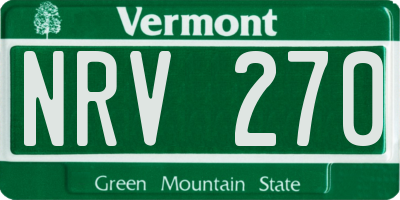 VT license plate NRV270