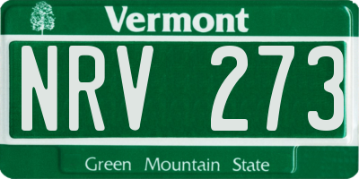 VT license plate NRV273