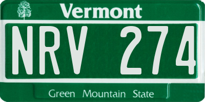 VT license plate NRV274