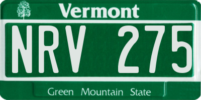 VT license plate NRV275