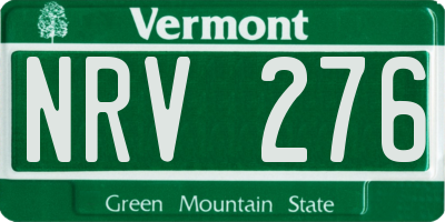 VT license plate NRV276