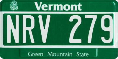 VT license plate NRV279