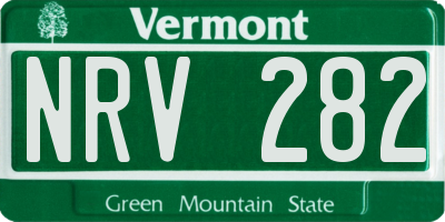 VT license plate NRV282