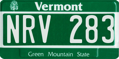 VT license plate NRV283