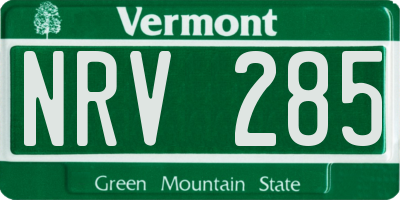 VT license plate NRV285