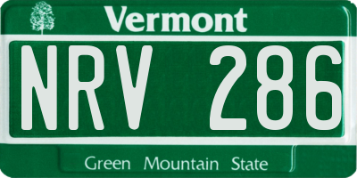 VT license plate NRV286