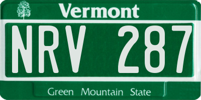 VT license plate NRV287