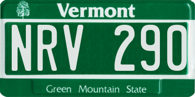 VT license plate NRV290