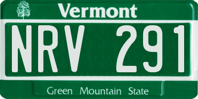 VT license plate NRV291