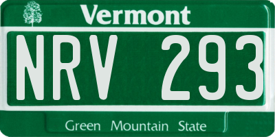 VT license plate NRV293
