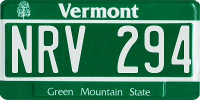 VT license plate NRV294