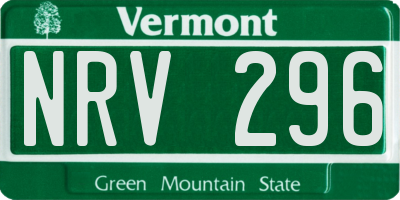 VT license plate NRV296