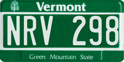 VT license plate NRV298