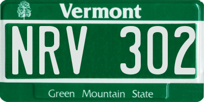 VT license plate NRV302
