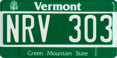 VT license plate NRV303