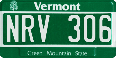 VT license plate NRV306