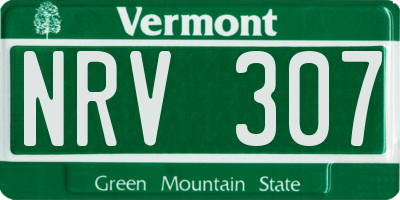 VT license plate NRV307