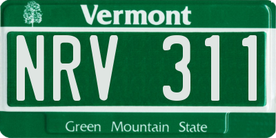 VT license plate NRV311