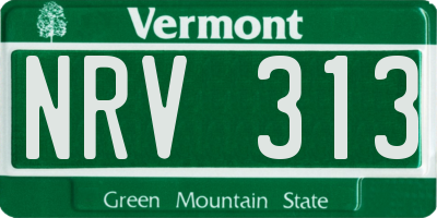 VT license plate NRV313