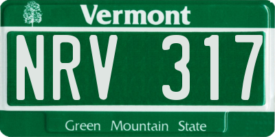 VT license plate NRV317