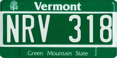 VT license plate NRV318