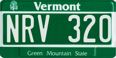 VT license plate NRV320