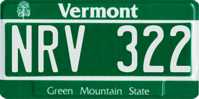 VT license plate NRV322