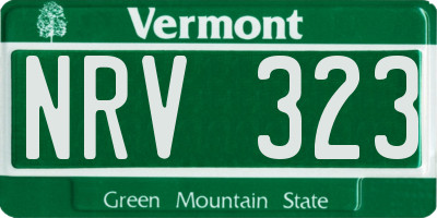 VT license plate NRV323