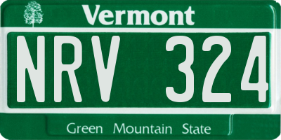 VT license plate NRV324