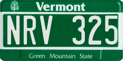 VT license plate NRV325