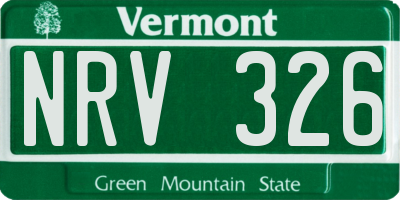 VT license plate NRV326