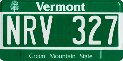 VT license plate NRV327