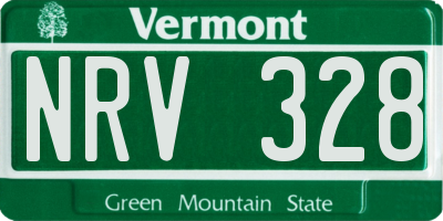 VT license plate NRV328