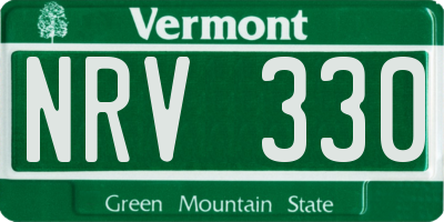 VT license plate NRV330