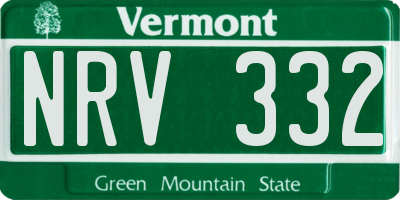 VT license plate NRV332