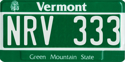 VT license plate NRV333