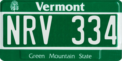 VT license plate NRV334