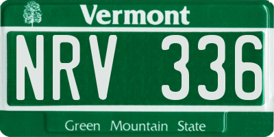 VT license plate NRV336
