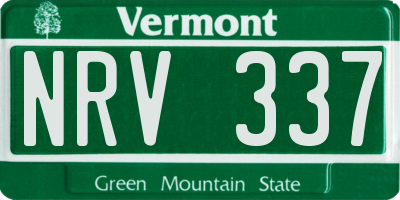 VT license plate NRV337