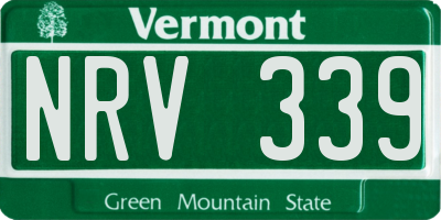 VT license plate NRV339