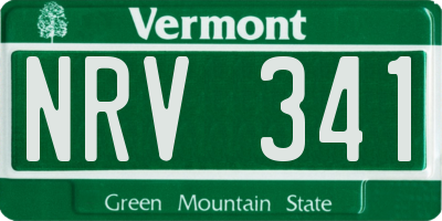 VT license plate NRV341