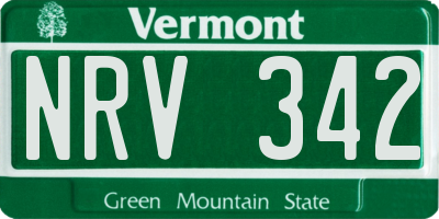 VT license plate NRV342