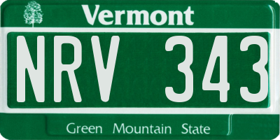 VT license plate NRV343